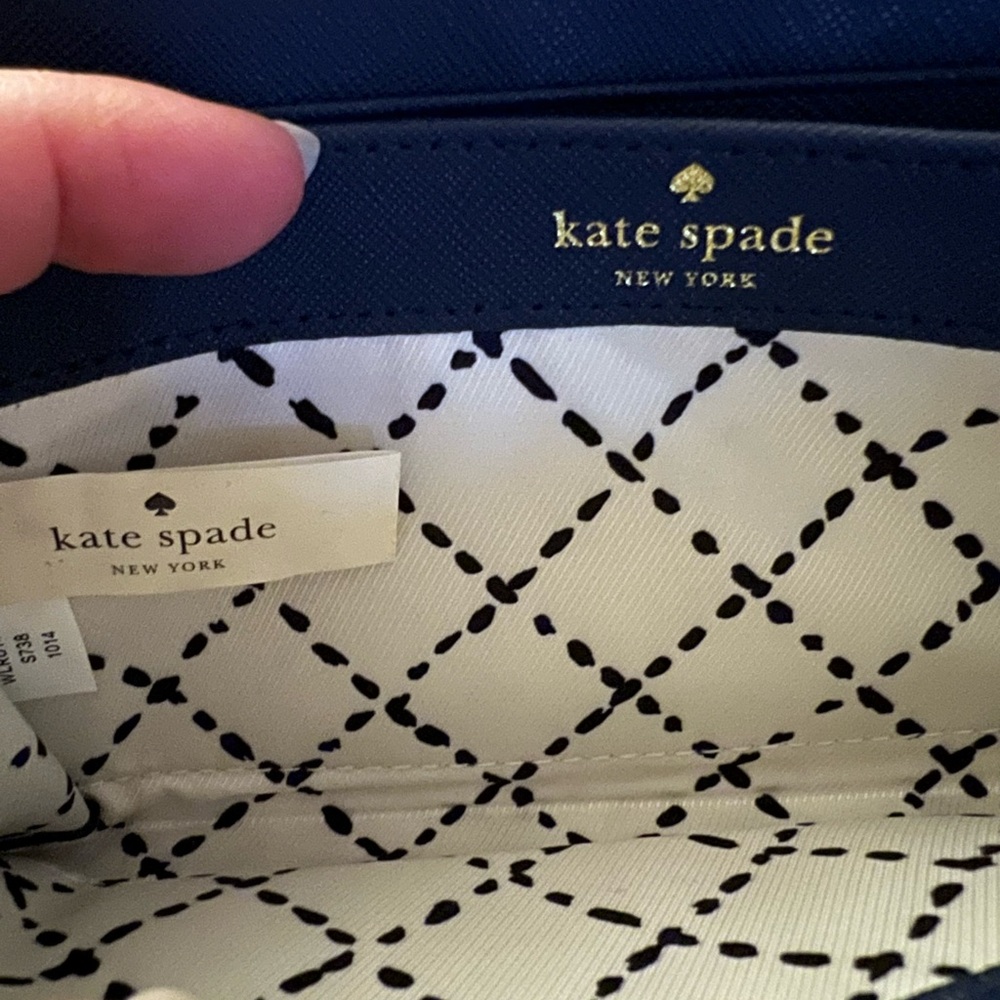 Kate Spade Navy Blue Wallet with Gold Accent - Picture 9 of 16